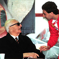 Alboreto and Enzo Ferrari