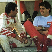Alboreto with ayrton Senna