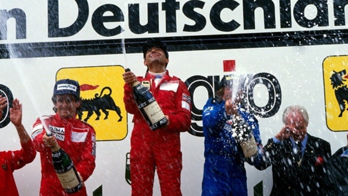 Alboreto on the Podium at the German GP 1985